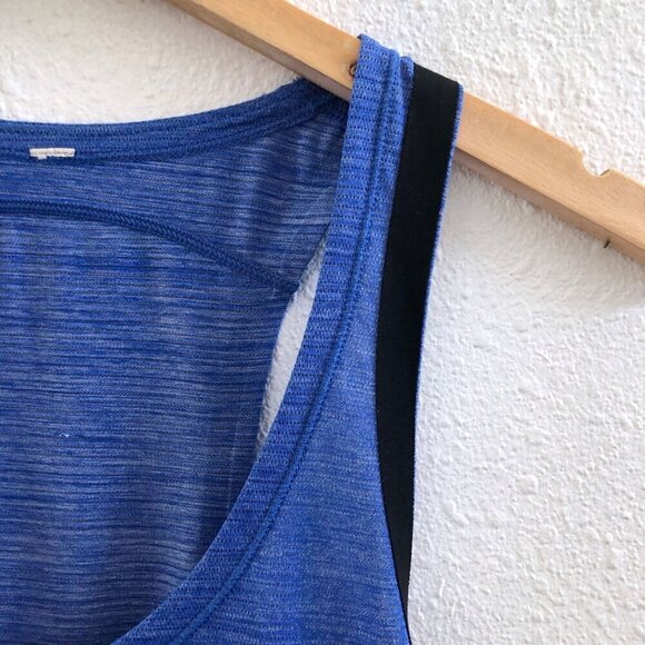 LULULEMON On Track Singlet Heathered Cerulean Blue No Size Tag/ Dot Check Measu - Picture 7 of 10